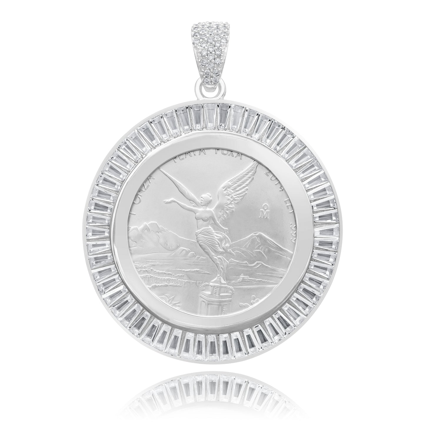 Joyaris Dije Onza Plata Pura 999 Hombre Zirconias 56mm Plateado