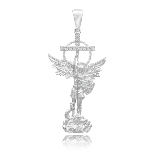 Joyaris Dije San Miguel Arcangel Plata 925 Hombre 52mm Plateado