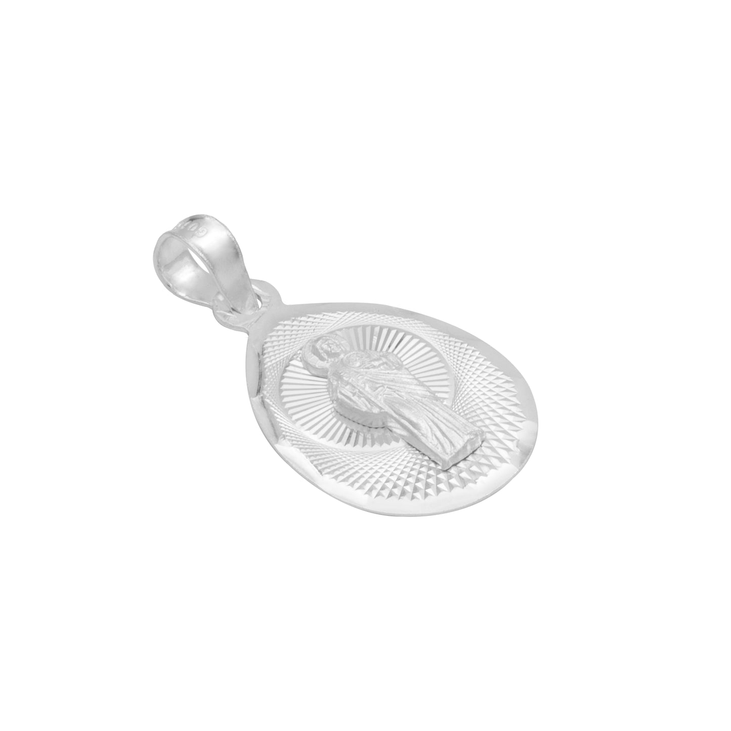 Dije Medalla Gota Diamantada San Judas Plata 925 1.4 Cm