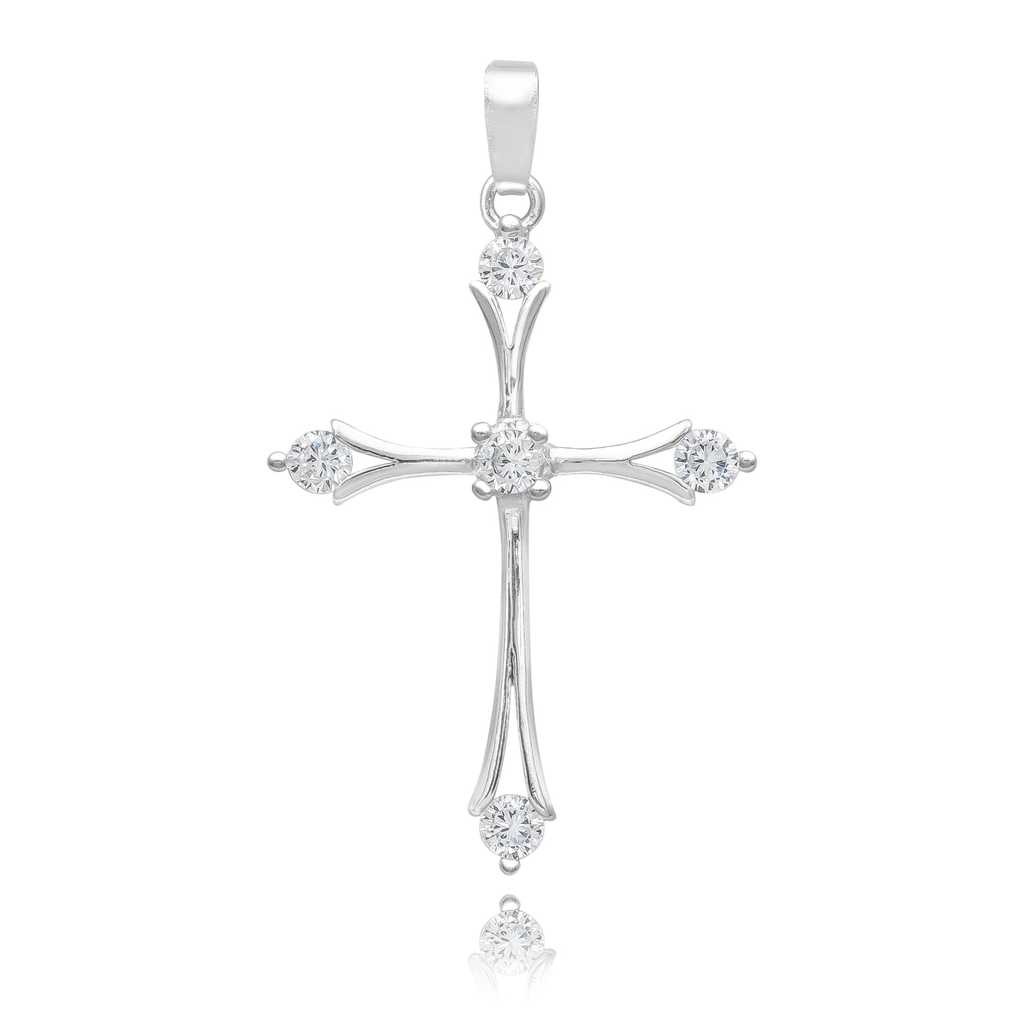 Joyaris Dije Cruz Italiana Plata 925 Unisex Zirconias 31mm Plateado