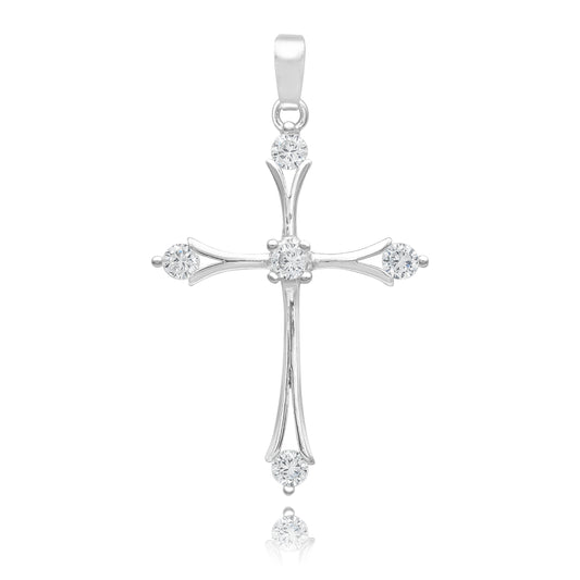 Joyaris Dije Cruz Italiana Plata 925 Unisex Zirconias 31mm Plateado