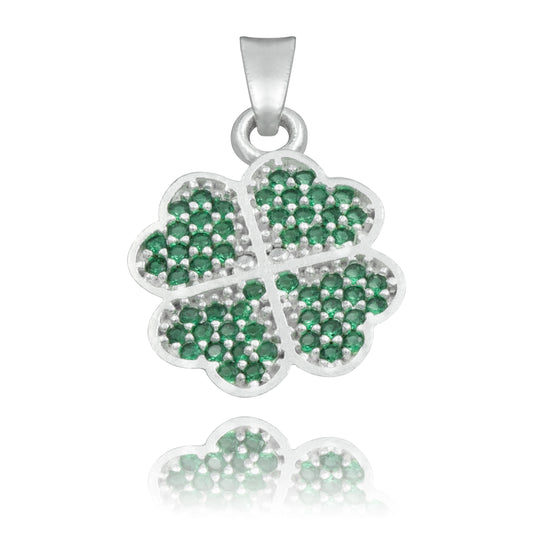 Dije Trebol Corazones Zirconias Amor Suerte Regalo Plata 925