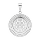 Dije Medalla San Benito Halo Zirconias Doble Plata Pura .999 Plateado