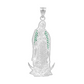Dije Medalla Virgen Guadalupe Con Zirconias Plata 925 4.7 Cm Verde