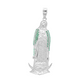 Dije Medalla Virgen Guadalupe Con Zirconias Plata 925 6 Cm Verde