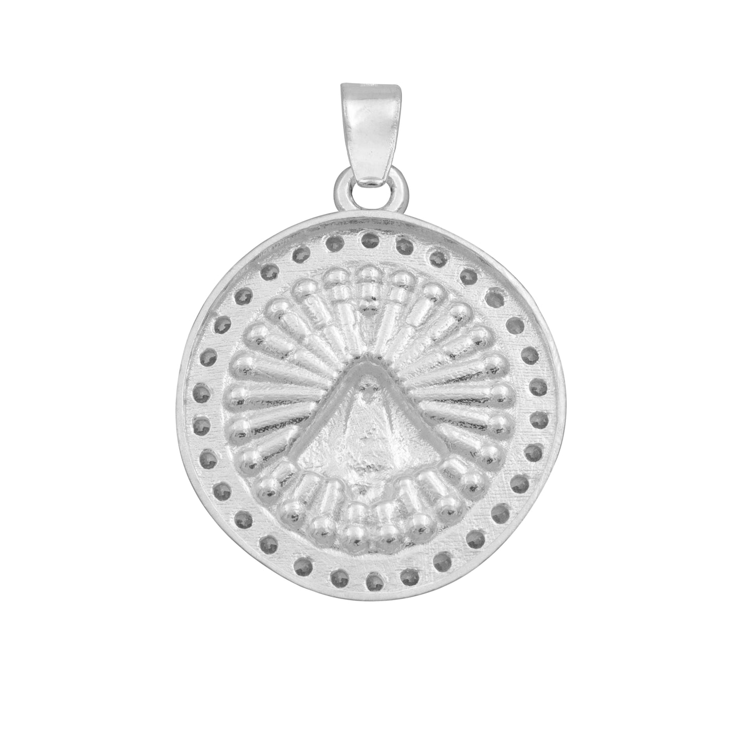Dije Medalla Virgen Zapopan Zirconias Mujer Hombre Plata 925