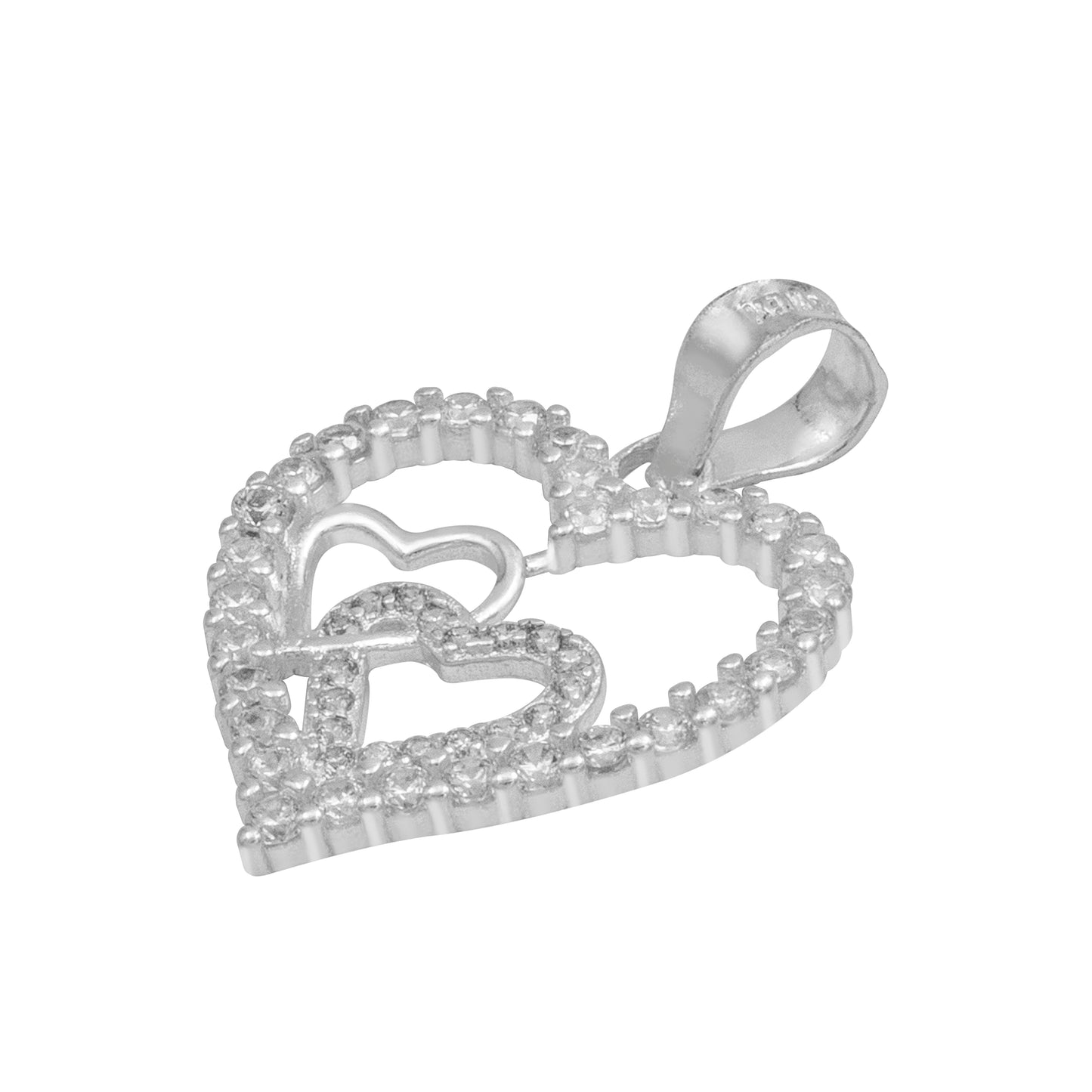 Dije Corazones Zirconias Amor Amistad Regalo Mujer Plata 925