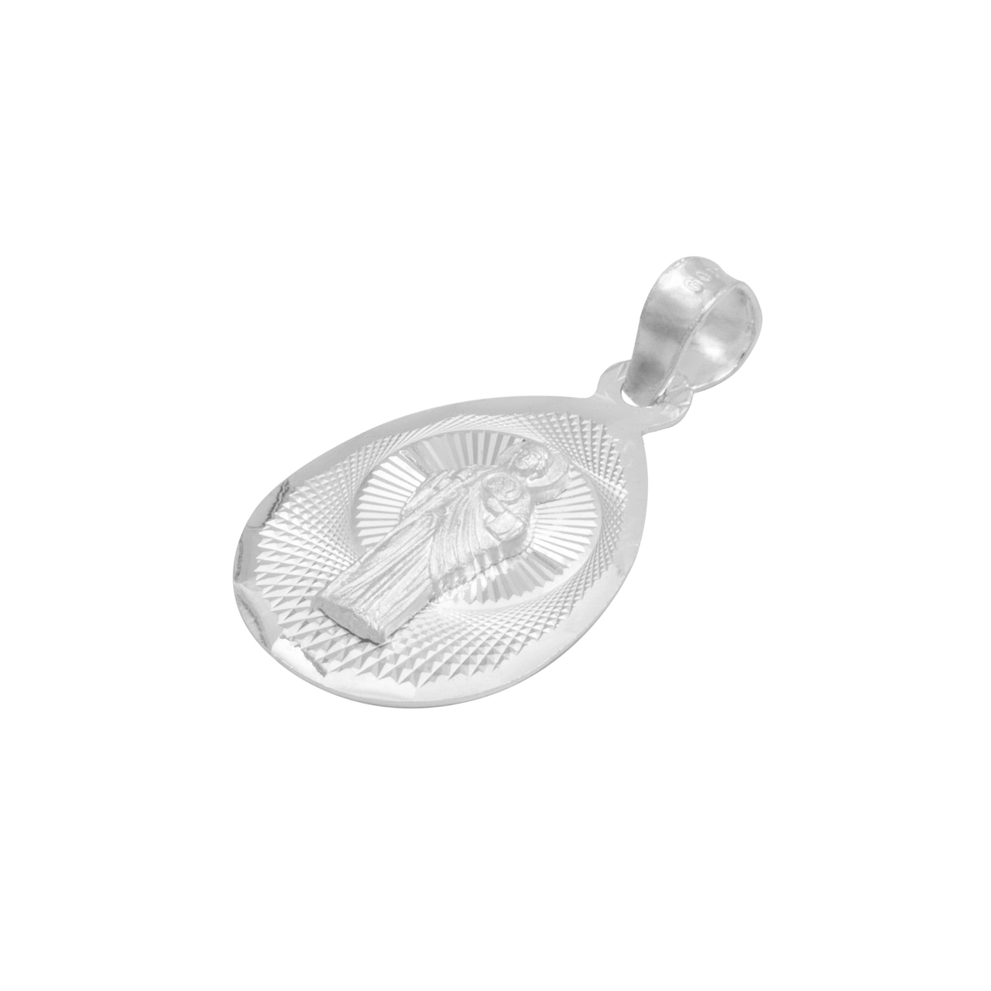Dije Medalla Gota Diamantada San Judas Plata 925 1.4 Cm