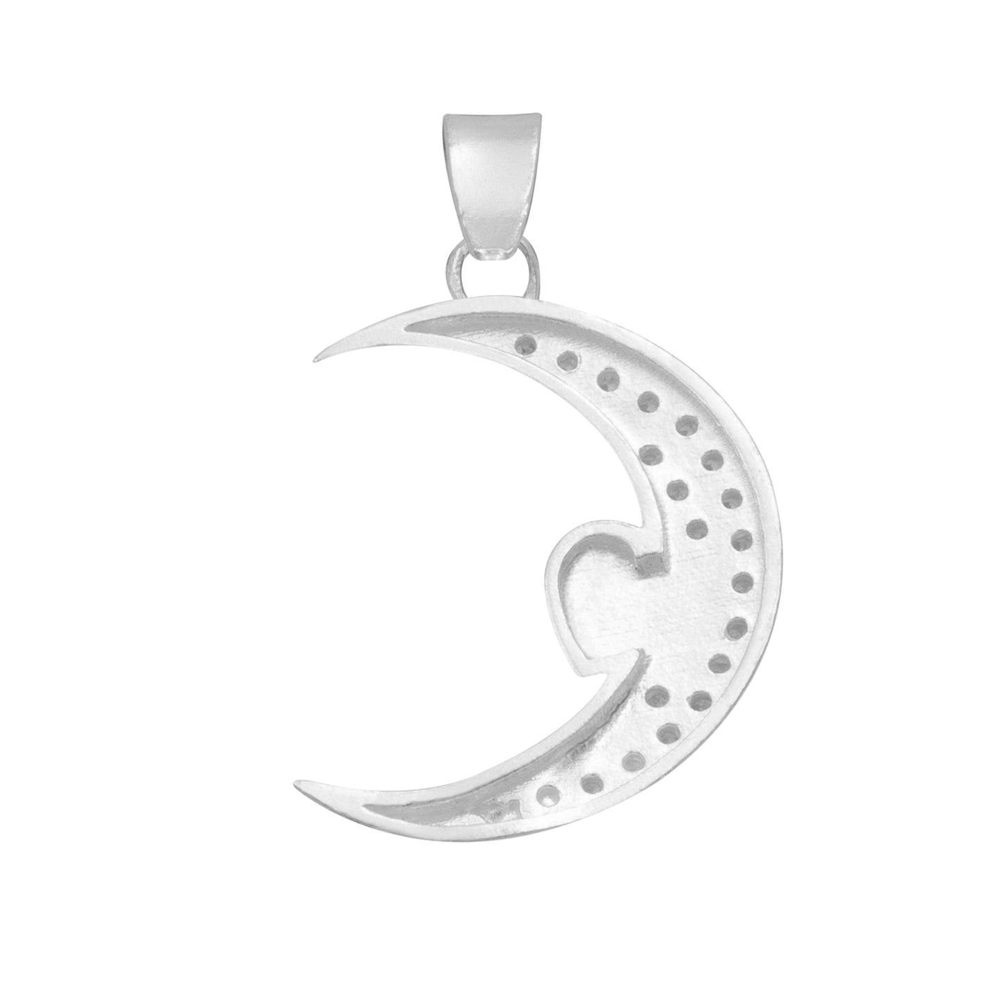 Dije Luna Corazón Zirconias Amor Regalo Mujer Plata 925