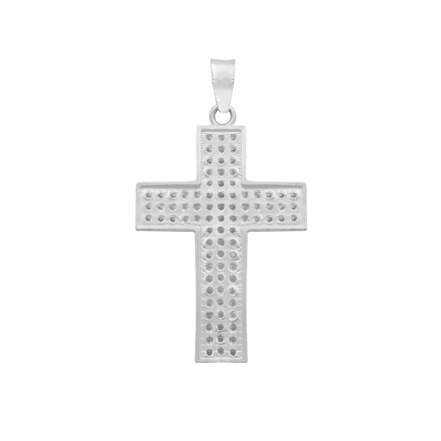 Dije Cruz Mediano Zirconias Hombre Regalo Plata 925 3.9 Cm