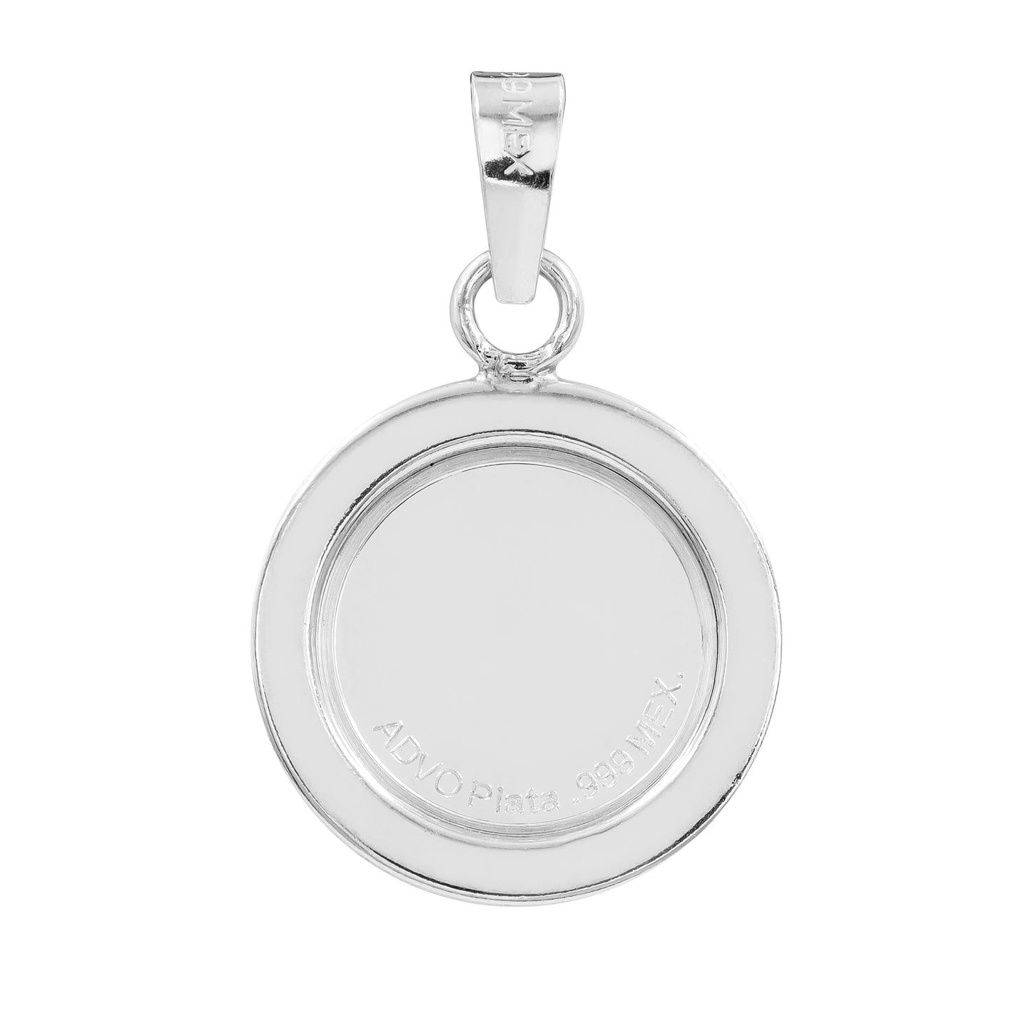 Dije Medalla San Miguel Arcangel Zirconias Plata Ley 999 Plateado