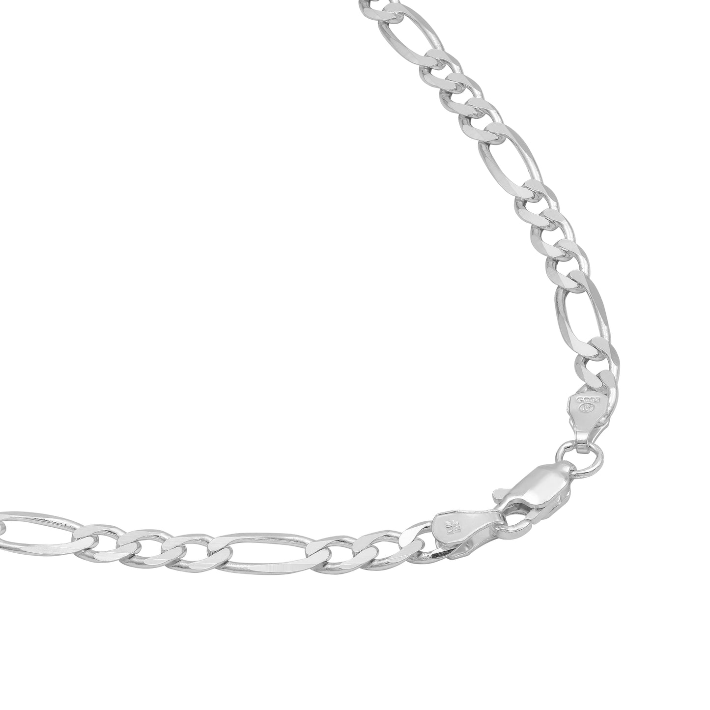 Cadena Gruesa Hombre Fígaro 3x1 Plata 925 70 Cm X 5 Mm Plateado