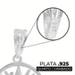 Dije Tetragrammatón Plata 925 Borde Diaman Zirconias 3.6 Cm Plateado