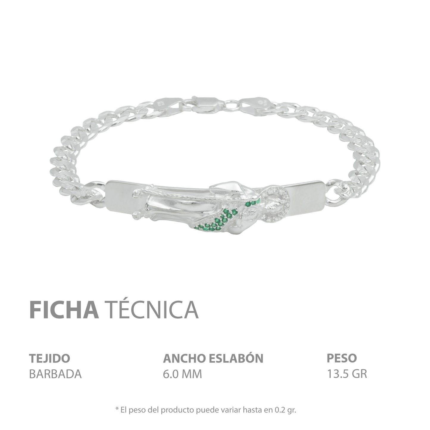 Esclava Cubana Gruesa Diamantada Hombre San Judas Plata 925