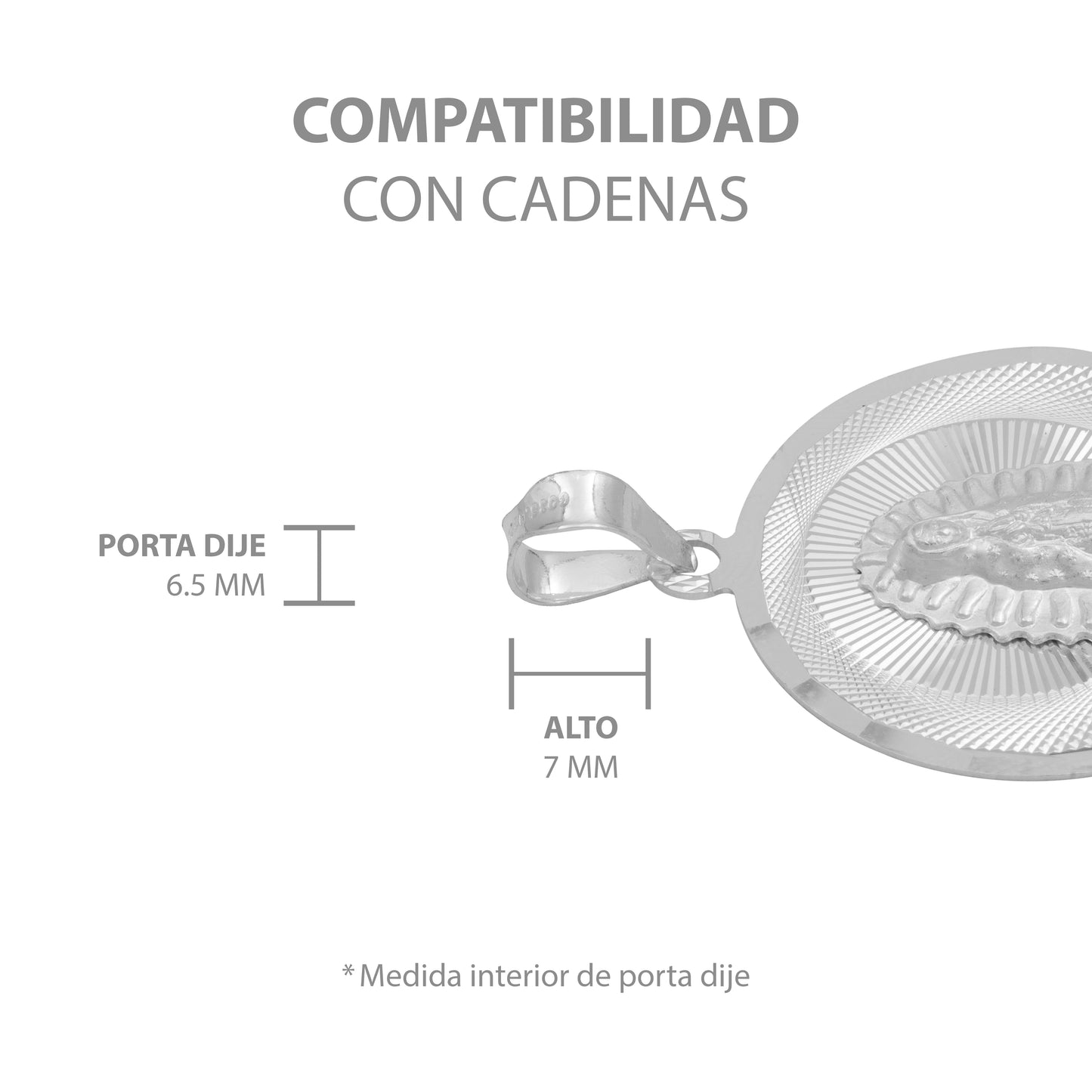 Dije Medalla Diamantada Virgen Guadalupe Plata Ley 925 3 Cm
