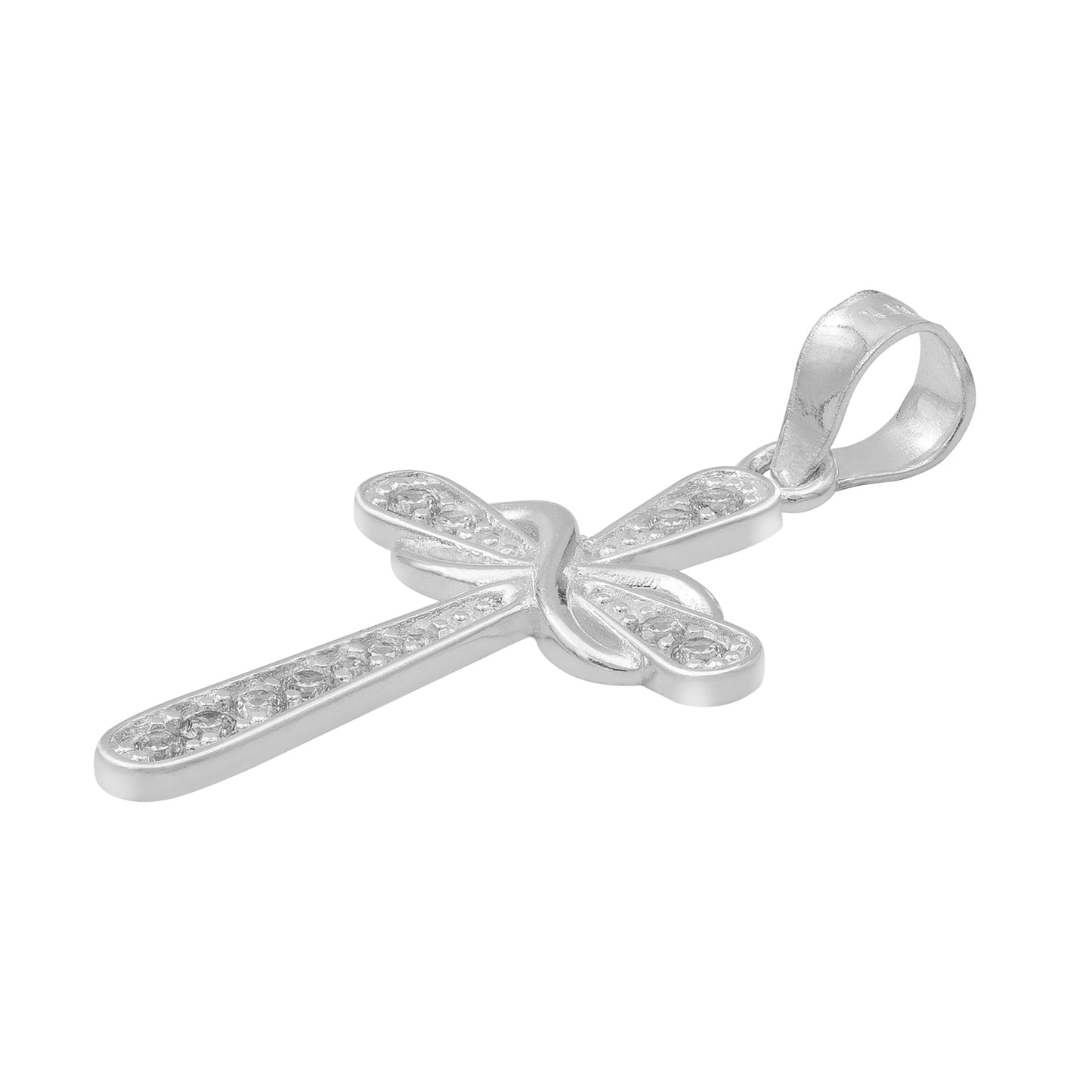 Dije Cruz Lazo Zirconias Hombre Mujer Regalo Plata 925 3.1cm