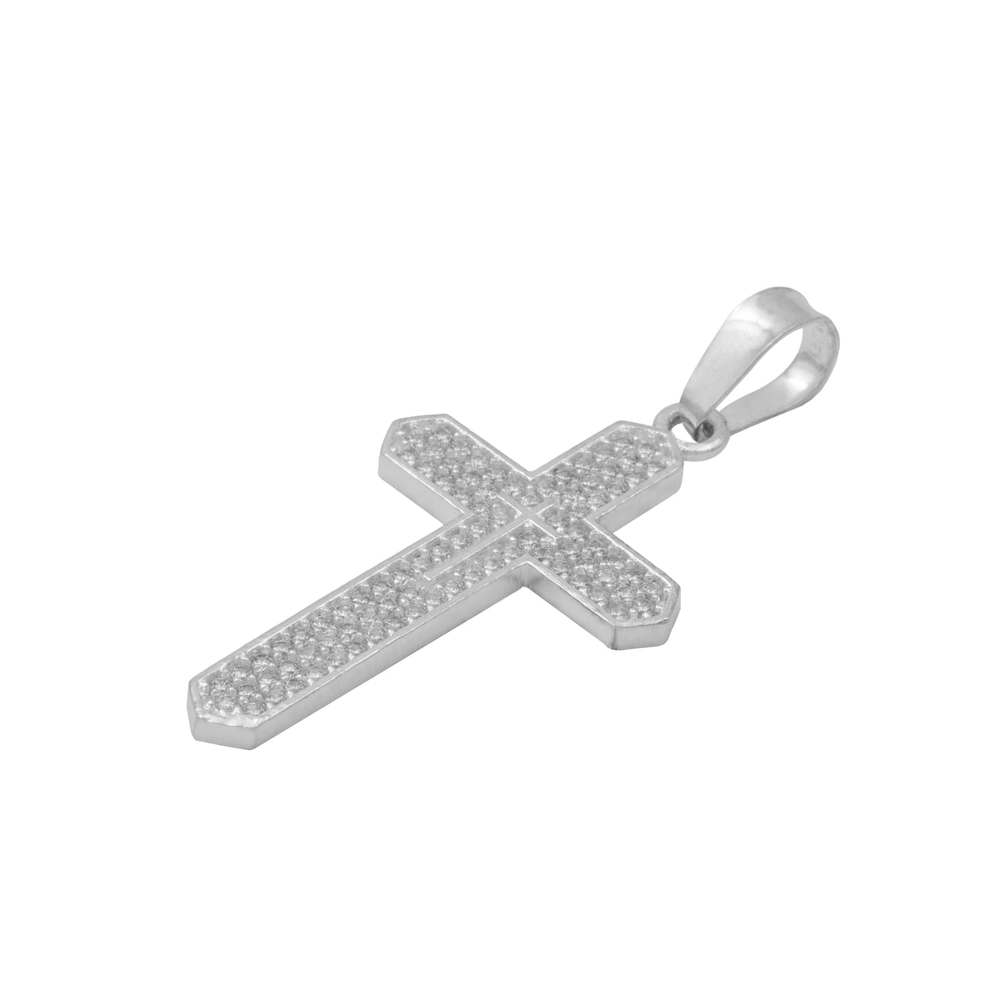 Dije Cruz Puntas Zirconias Hombre Regalo Plata 925 3.9 Cm