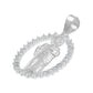 Dije San Judas Liso Borde Zirconias Hombre Plata 925 3.7 Cm