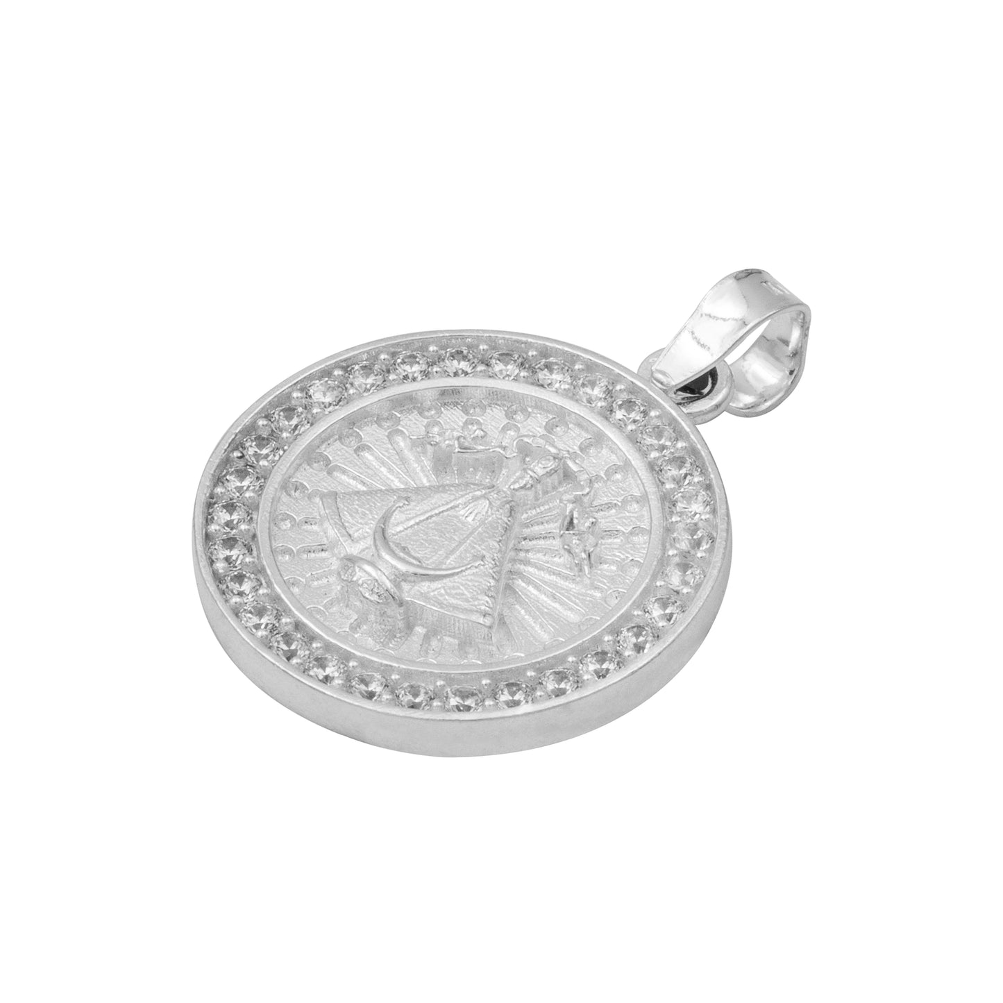 Dije Medalla Virgen Zapopan Zirconias Mujer Hombre Plata 925