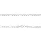 Cadena Gruesa Fígaro 3x1  Hombre Plata 925 65 Cm X 5 Mm Plateado