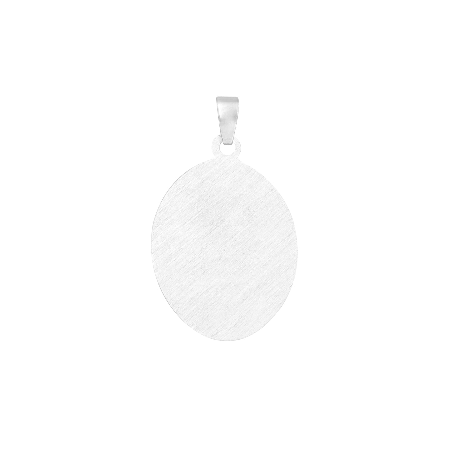 Dije Grande Oval Diamantada Virgen Guadalupe Plata 925 2.3cm