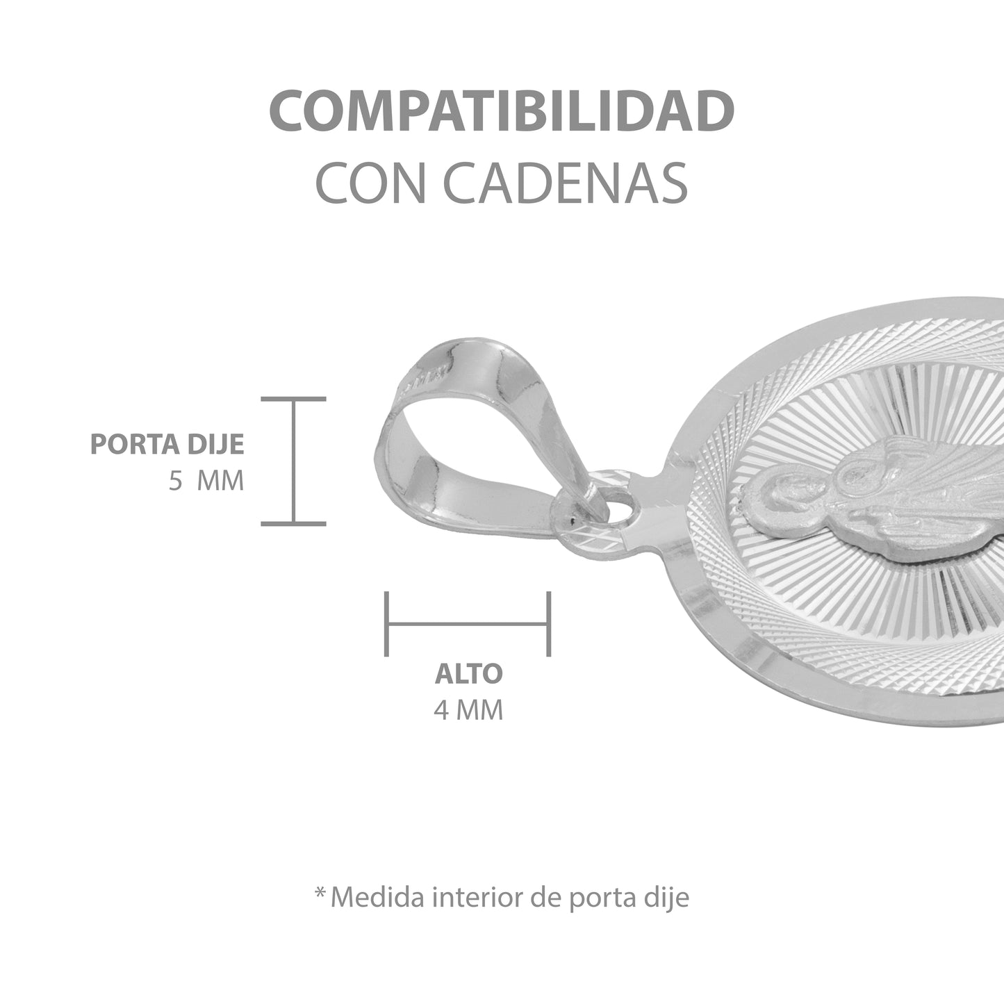 Dije Chico Medalla Diamantado San Judas Plata 925 1.6 Cm