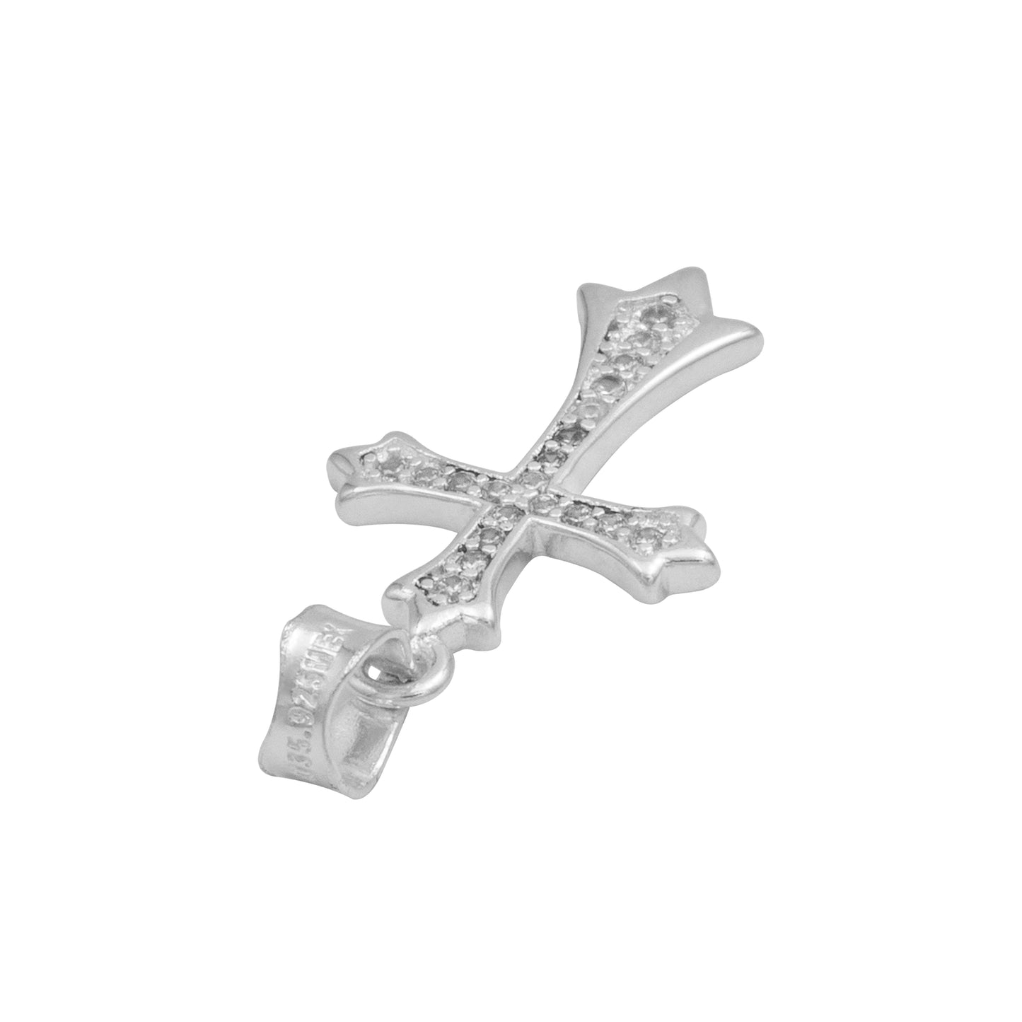 Dije Chico Cruz Zirconias Bautizo Mujer Regalo Plata 925