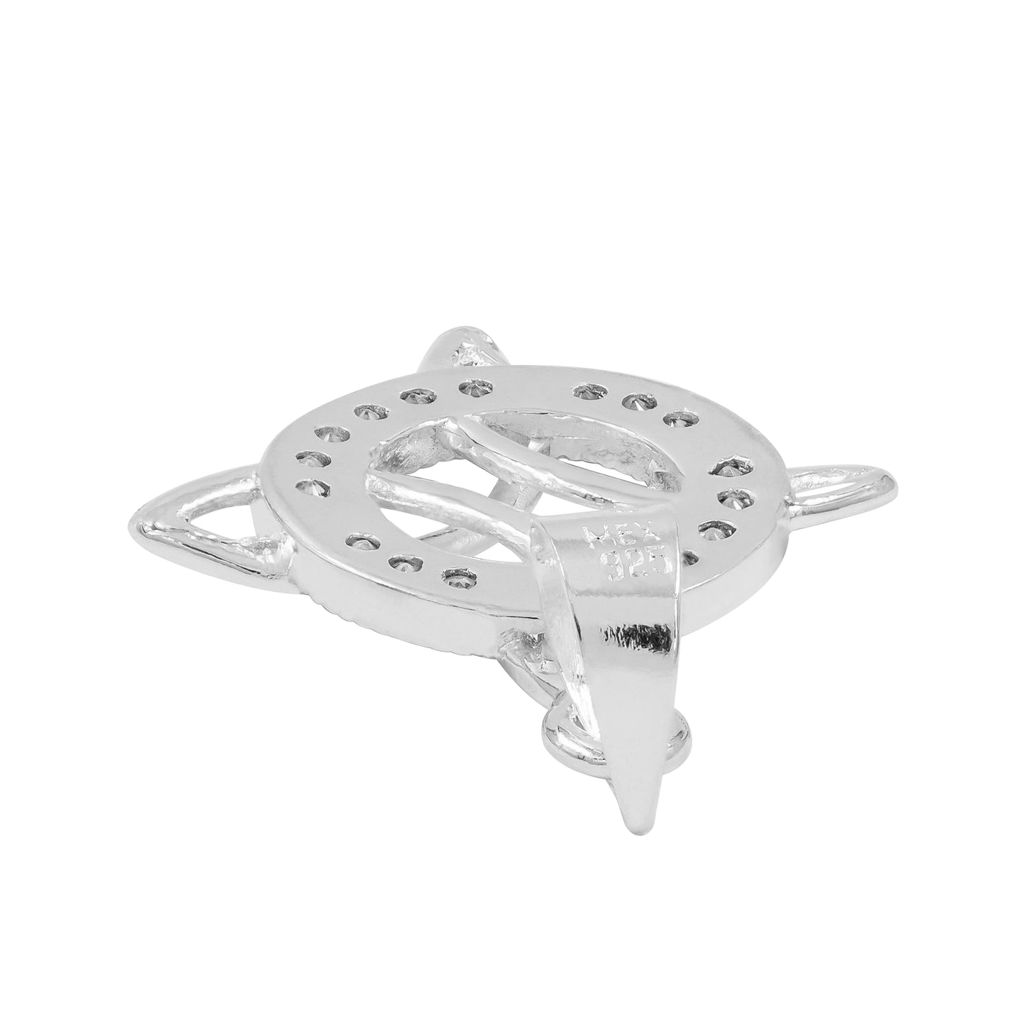 Dijes Nudo De Bruja Con Zirconia Plata S925+cadena Plata 925