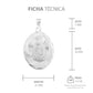Dije Grande Oval Diamantada Virgen Guadalupe Plata 925 2.3cm