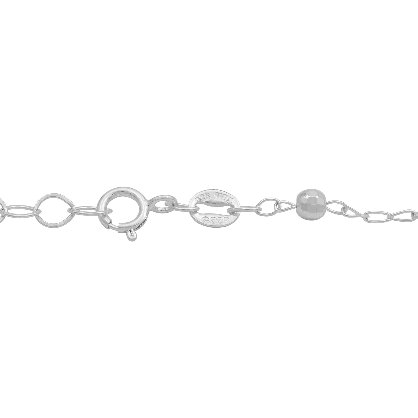 Pulsera Ajustable Nudo Bruja Bolitas Diamantadas Plata S925