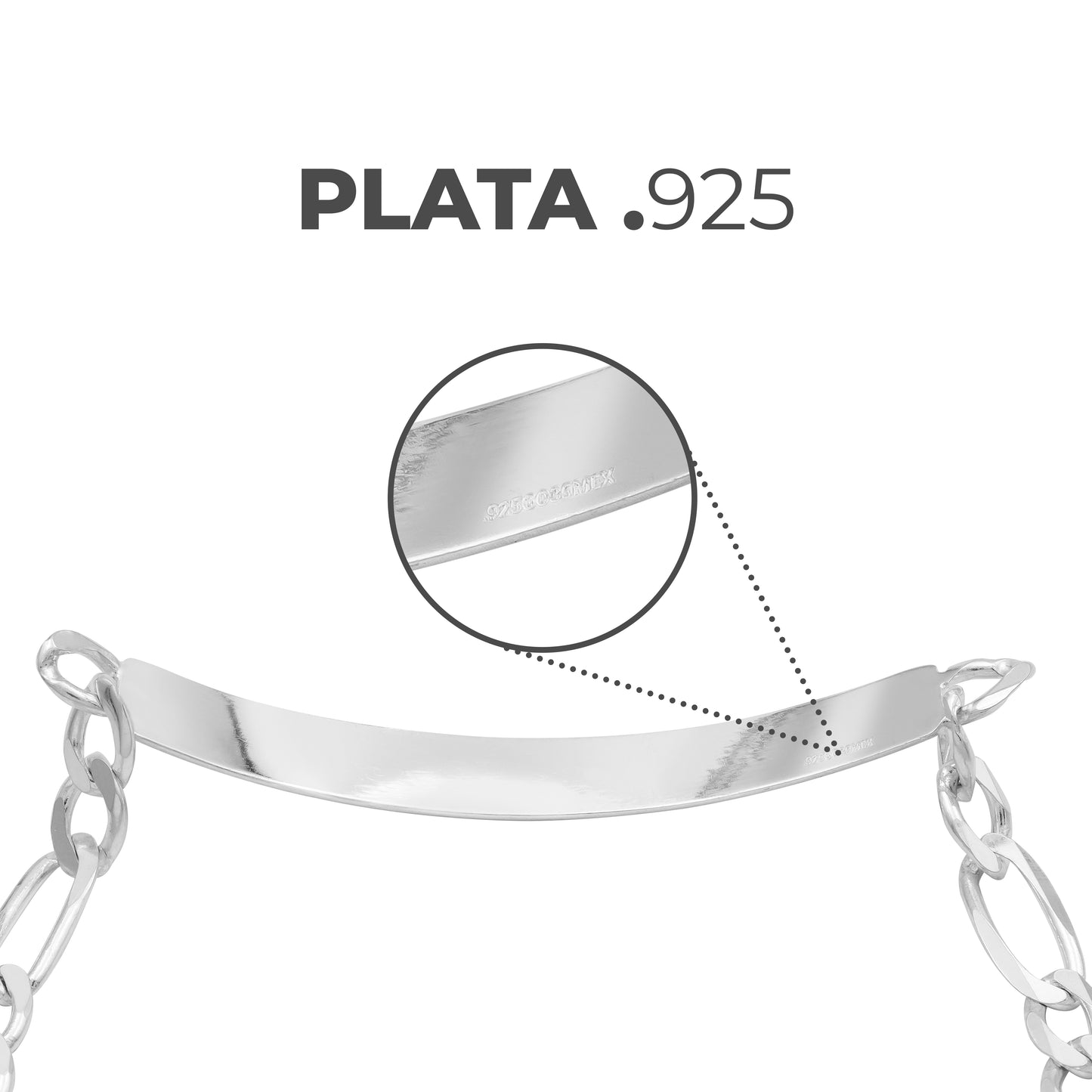 Esclava Hombre Pulsera Fígaro Plata 925 Placa Lisa 6 Mm