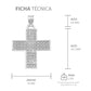 Dije Cruz Simetrica Zirconias Unisex Plata 925 2.9 Cm