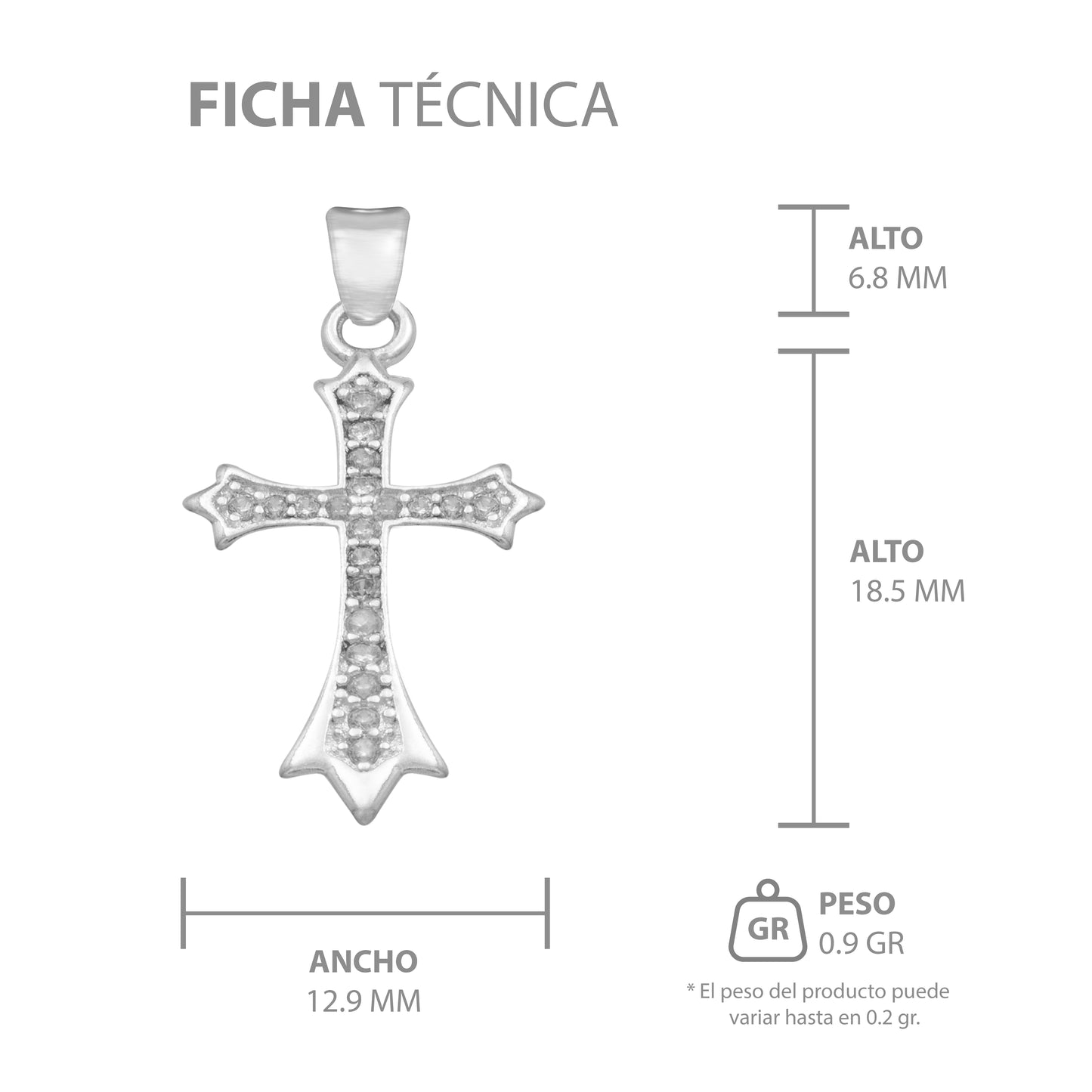 Dije Chico Cruz Zirconias Bautizo Mujer Regalo Plata 925
