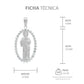 Dije San Judas Liso Borde Zirconias Hombre Plata 925 3.7 Cm