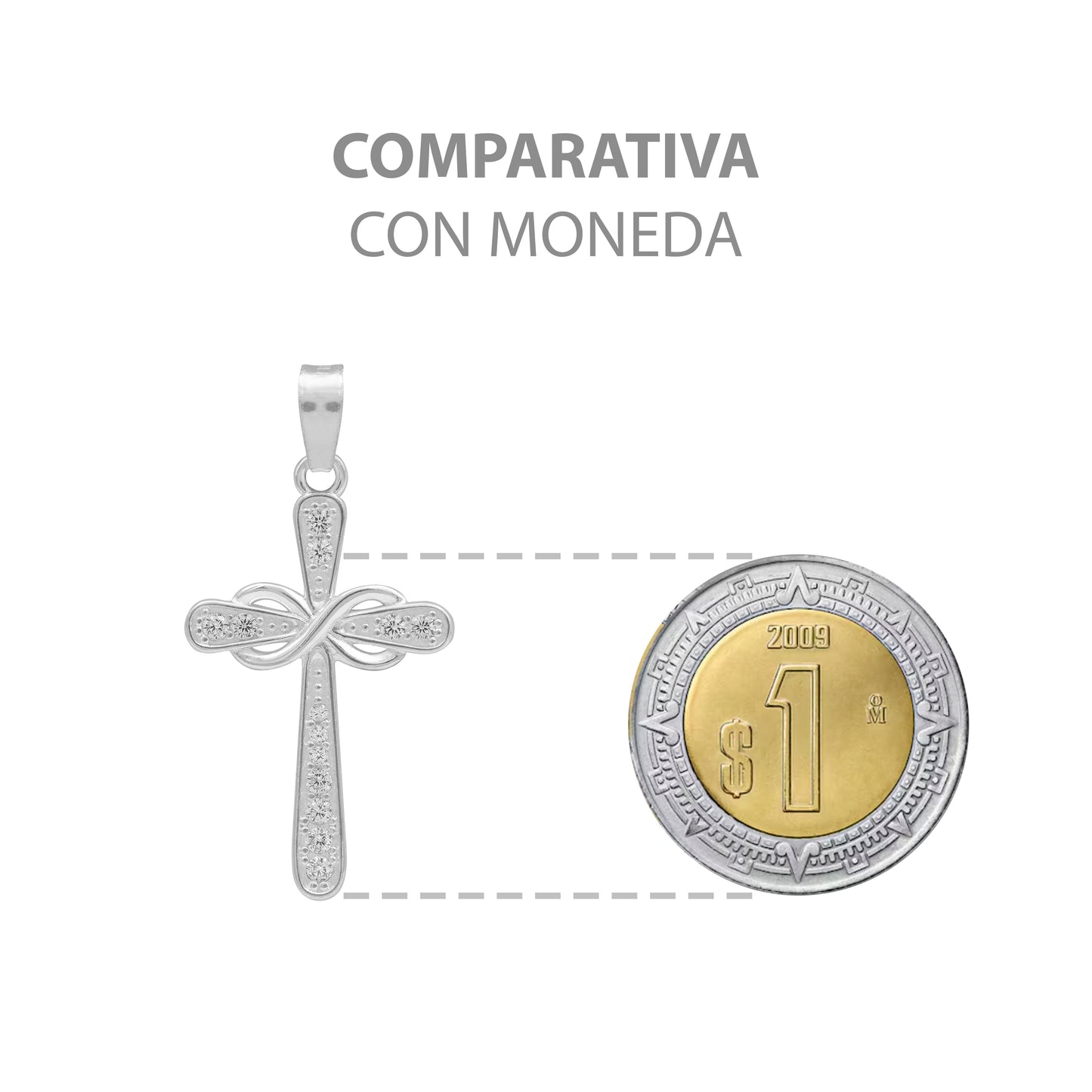 Dije Cruz Lazo Zirconias Hombre Mujer Regalo Plata 925 3.1cm
