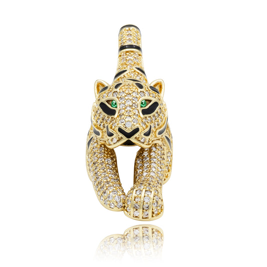 Joyaris Dije Tigre Dorado  Mujer Zirconias Lujo 58mm Dorado