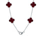 Cadena Con Dijes Trebol Esmaltado Corridos Plata 925 65 Cm