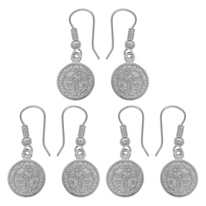 Kit 3 Pares Aretes Doble Vista Gancho San Benito Mujer