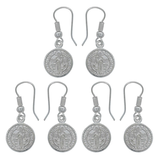 Kit 3 Pares Aretes Doble Vista Gancho San Benito Mujer