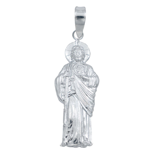 Dije Mediano San Judas Tadeo Troquelado Plata 925 4 Cm