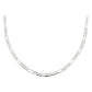 Cadena De Plata 925 Diamantada Hombre Fígaro 55 Cm X 4 Mm