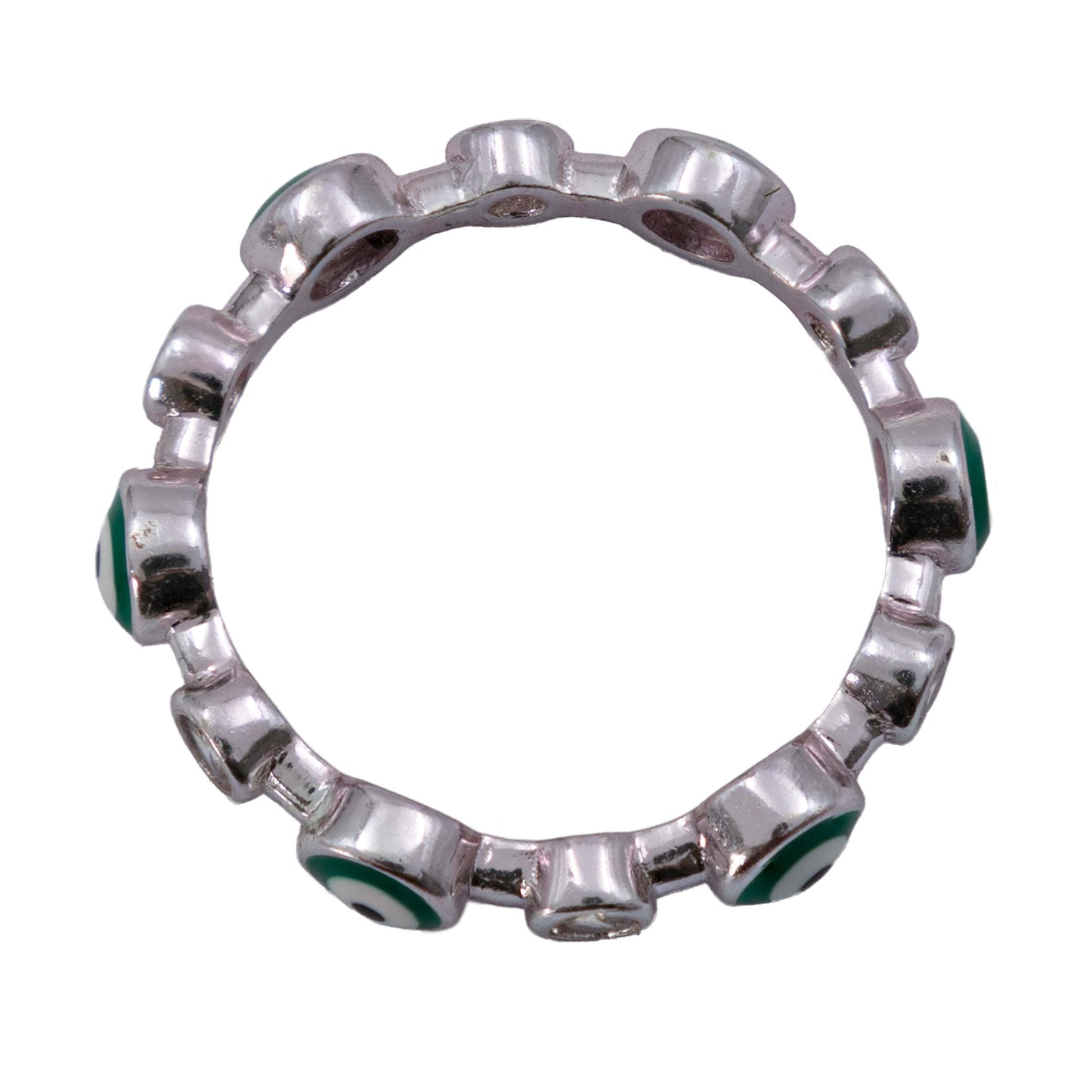 Anillo Ojo Turco Churumbela Completa Zirconias Plata 925