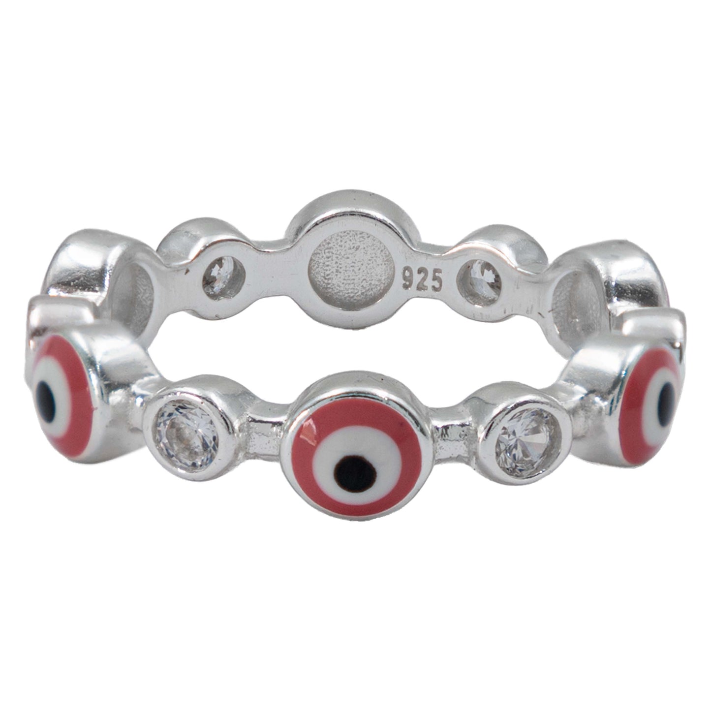 Anillo Ojo Turco Churumbela Completa Zirconias Plata 925