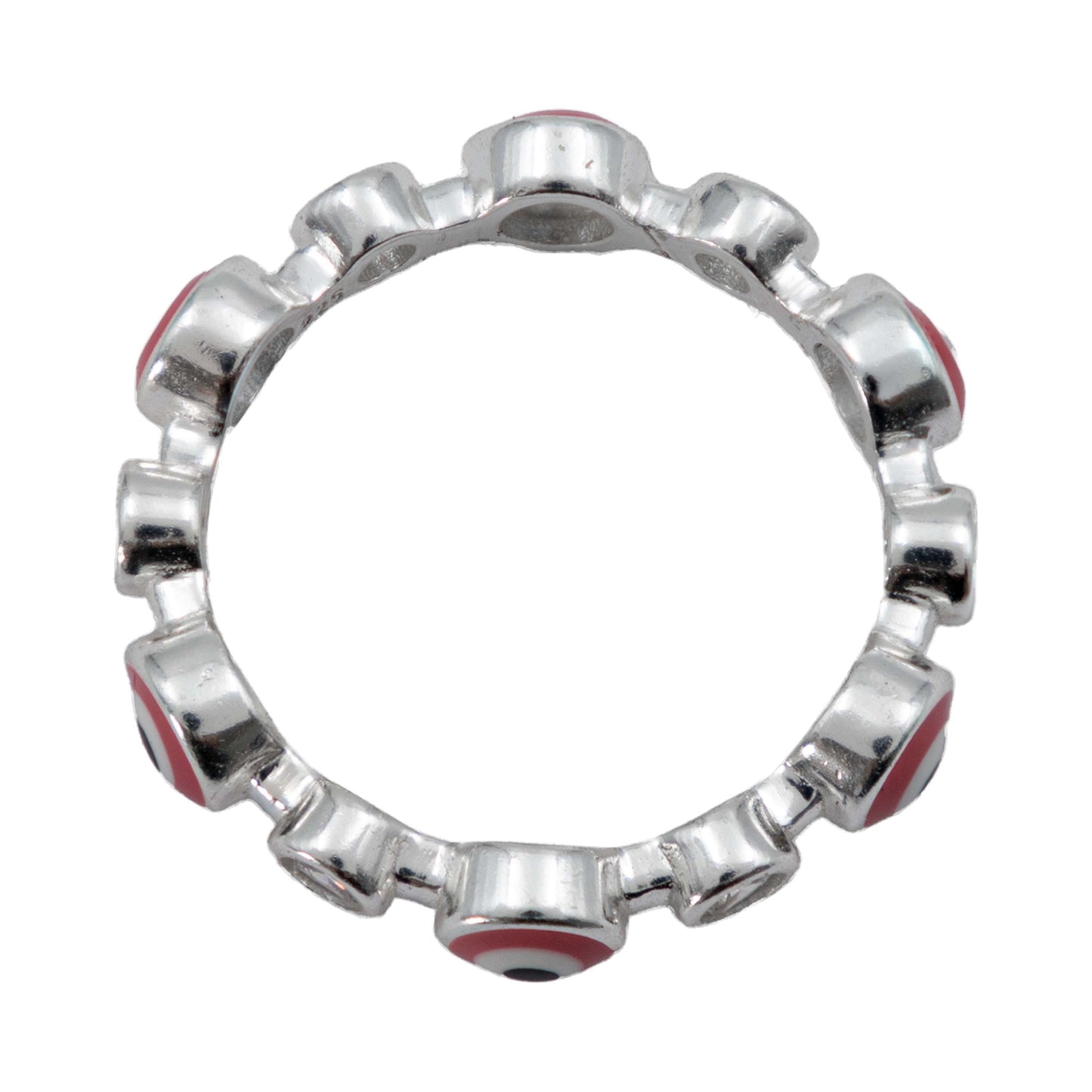 Anillo Ojo Turco Churumbela Completa Zirconias Plata 925