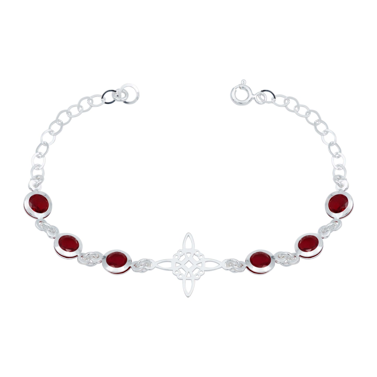 Pulsera Nudo De Bruja Celta Zirconias Mujer Regalo Plata 925