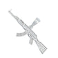 Dije Rifle Ak 47 Zirconias Bélico Metralleta Plata 925