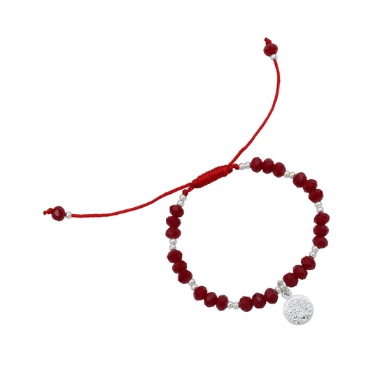 Pulsera Niño Artesanal Hilo San Benito Medalla Plata 925