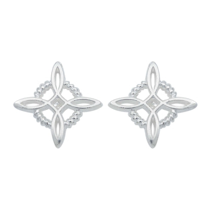 Arete Broquel Nudo Bruja Celta Clásico Liso Amuleto Plata925