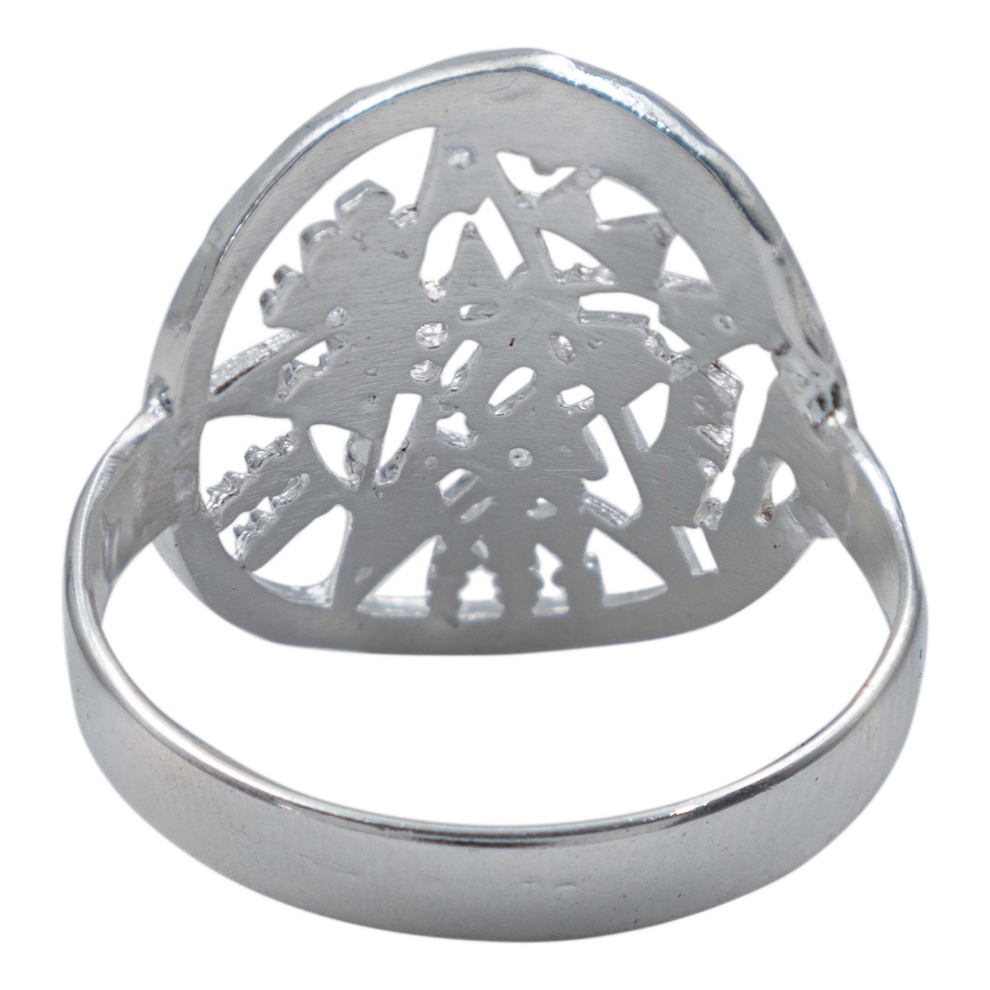 Anillo Tetragramaton Diamantado Hombre Mujer Plata 925