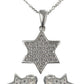 Juego Estrellas Zirconias Regalo +dije + Cadena Plata 925